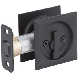 Kwikset 335SQT-514 Privacy Pocket Door Locks, Matte Black