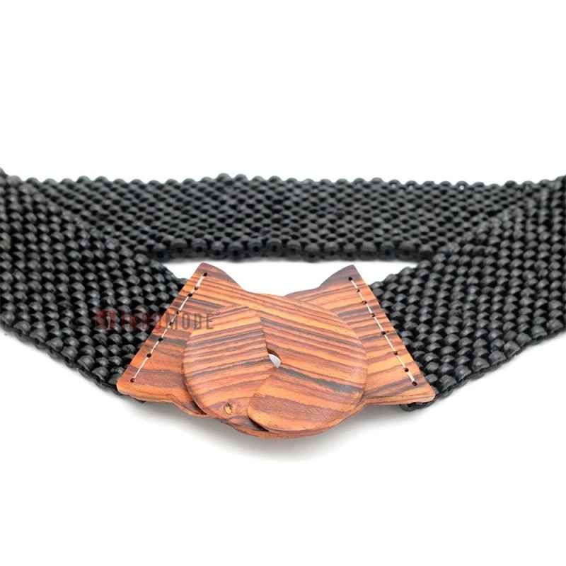 IndoMode Black Color Handcrafted Coconut Shell Elongated Beads Elastic BALI