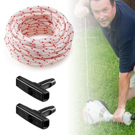 10 Metre Cable Pulley Lawn Mower Electric Pull Rope with 2 Pieces Starter Handle Replacement Parts for Lawnmower Washing Dryer, 3.5 mm Pull Starter Replacement Rope, Starter Rope Rope, Bowden Cable