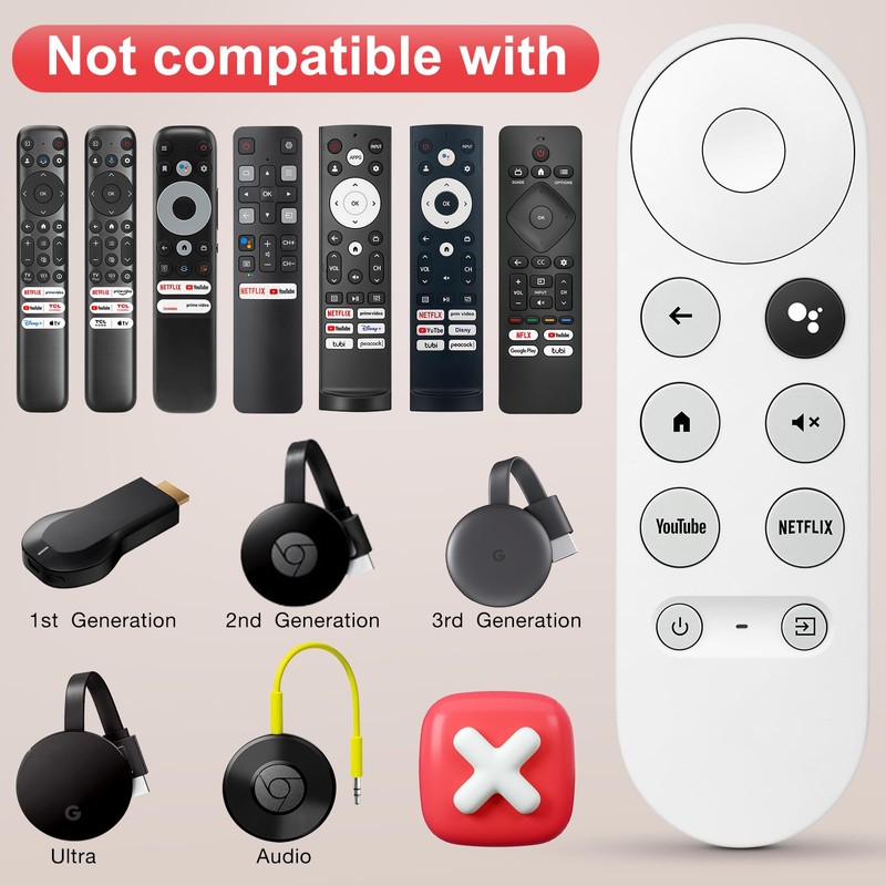 Voice Replacement for Google-Chromecast-Remote, G9N9N for Chromecast with Google TV