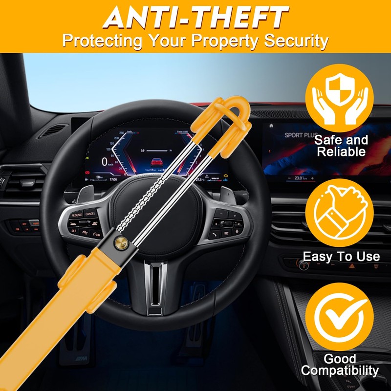 MONOJOY Steering Wheel Lock Car Lock : Anti-Theft Car Device