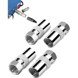 kcrnw 4PCS TV Aerial Connector F male To TV Female Adapter TV Aerial Adapter 9.5TV Female to F Type Connector Compatible With Router, Modem, Satellite Receiver, Audio/Video Equipment