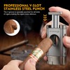 FANKAI Torch Lighter with Cigar V Cutter, Double Jet Flame