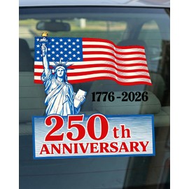 12" America's 250th Anniversary Stickers, 1776-2026 Car Decal, Patriotic Eagle & Liberty Bell Window Vinyl for Truck Laptop, 1pcs