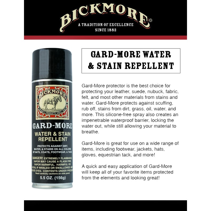 Bickmore Gard More Waterproof Stain Repellent for Leather Fabric Suede