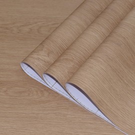 TOTIO Walnut Wood Peel and Stick Wallpaper Light Brown Wood Grain Contact Paper Bubble-Free Design Matte Thickened 16x78inch Waterproof Counter Top Stick Paper Self-Adhesive Vinyl Wrap for Cabinets