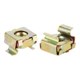 sourcing map M5 Cage Nuts for Server Rack Cabinet, Carbon Steel Yellow Zinc Plated, Pack of 10