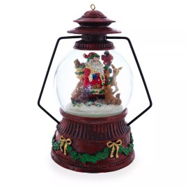 BESTPYSANKY Santa's Wildlife Symphony Illuminated Musical Snow Globe
