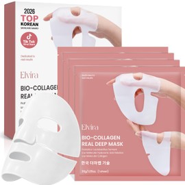 Elvira Mascarilla Facial Hidratante Nocturna Bio-Collagen Real Deep Mask Con Ácido Hialurónico, Mascarilla Coreana Para El Cuidado De La Piel Que...  