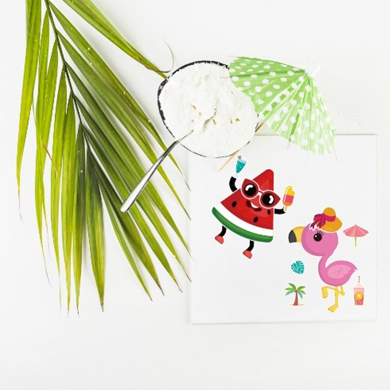 36PCS Facial Stickers for Kids Cartoon Hawaiian Beach Theme Sticker