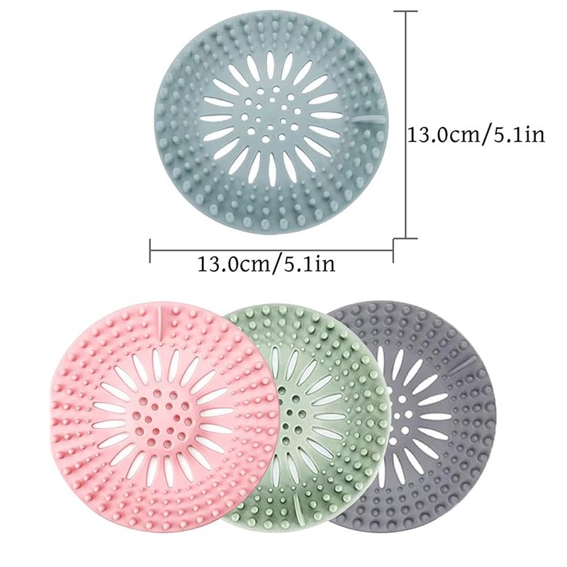 4PCS Hair Catcher Rubber Stopper Shower Drain Covers， for Bathroom,
