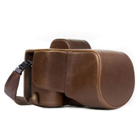 MegaGear Sony Alpha A7S II, A7R II, A7 II (28-70mm) Ever Ready Leder Kamera-Case mit Trageriemen und Batteriezugang Dunkelbraun MG1121