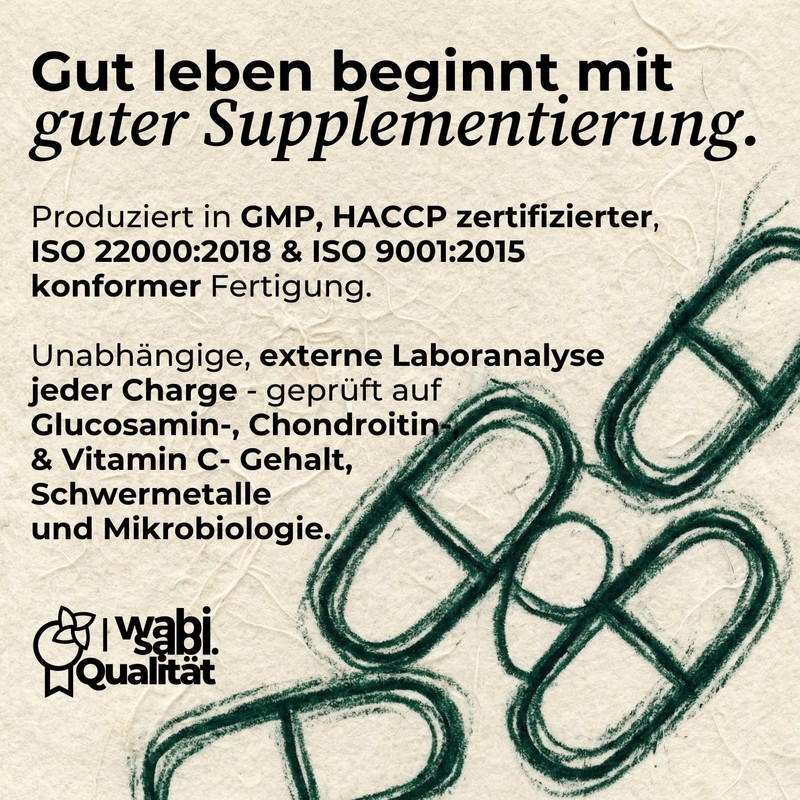 wabi sabi Glucosamine & Chondroitin - 180 Vegetarian Capsules -