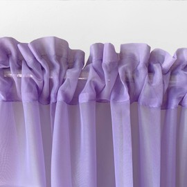 Set of 2 Luxton Lilac Voile Sheer Curtains Rod Pocket 140x213cm Sheers Curtain Lilac for Window Decoration (Lilac)