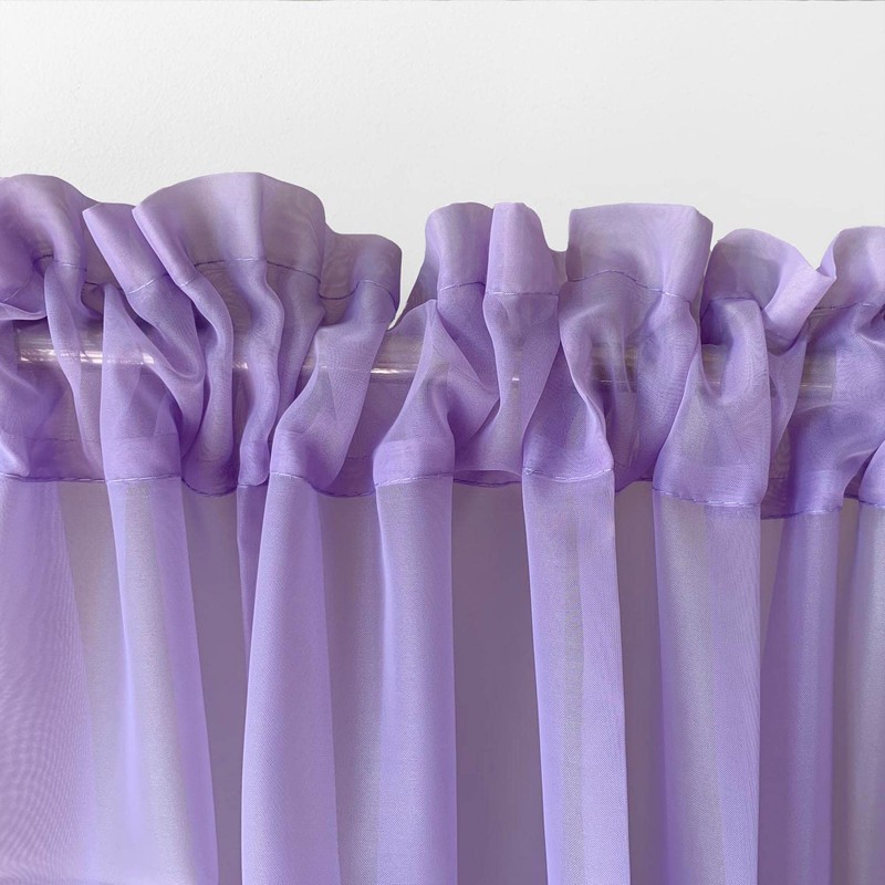 Set of 2 Luxton Lilac Voile Sheer Curtains Rod Pocket