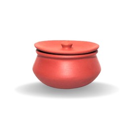 Terracotta Clay Curd Pots 500ML, Brown Handi with Lid (Biryani Handi, Dahi Handi) (Earthenware, Induction Bottom) 500 ML (Pack of 1)