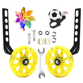 Nakazawa Adjustable Training Wheels for Bike Fits 12/14/16/18/20 Inch Bikes Bicycle Training Wheels for Stabilizer Training, 1 Pair.(yellow)