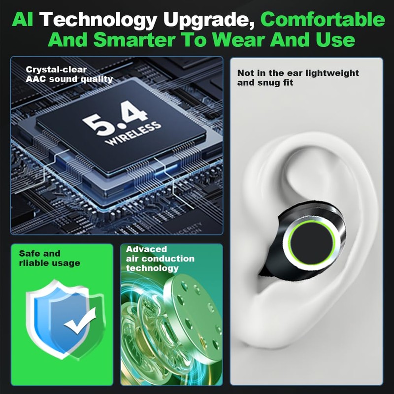 ZYHKJYL AI Language Translator Earbuds, Supports 144 Languages,Online Translation Real