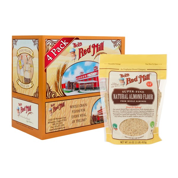 Bob's Red Mill Super-fine Natural Almond Flour, 16 Ounce, 4 Count