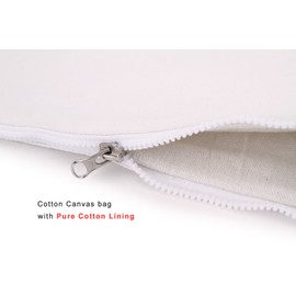 Yingkor 2-Pack Cotton Canvas Zipper Cosmetic Bag Makeup Bags Tool Organizer with Cotton Lining (White) (13x18cm White)