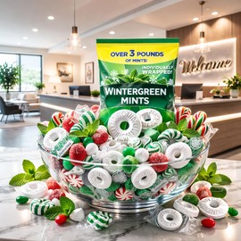 Wintergreen Breath Mint Hard Candy 3 LB Bag Individually Wrapped