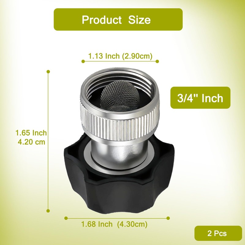 Evangenial 2-Pack Electric Pressure Washer Coupler, 3/4" Garden Hose Adapter