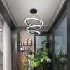 O'NEELDY Modern 3 Ring LED 52W Black Pendant Light with