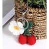 Luhaomisky 1 Pcs Red Cherry Keychain Handmade Weaving Cute Flower