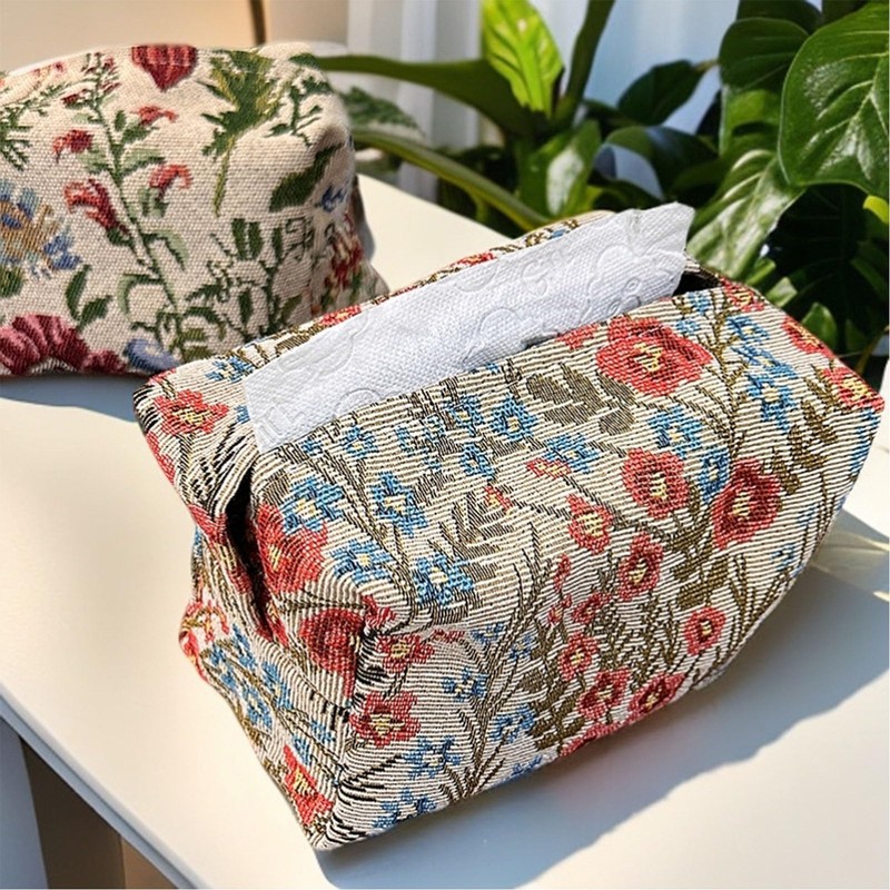 NazyJnn Nordic Floral Jacquard Tissue Case Cover, Stylish, Durable, Fine