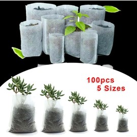 Bolsas de cultivo de vivero, grandes, biodegradables, no tejidas, bolsas de cultivo de plántulas, bolsas de semillas para plantar clones de corte de plántulas, bolsas de vivero de plantas (7 x 9 cm)