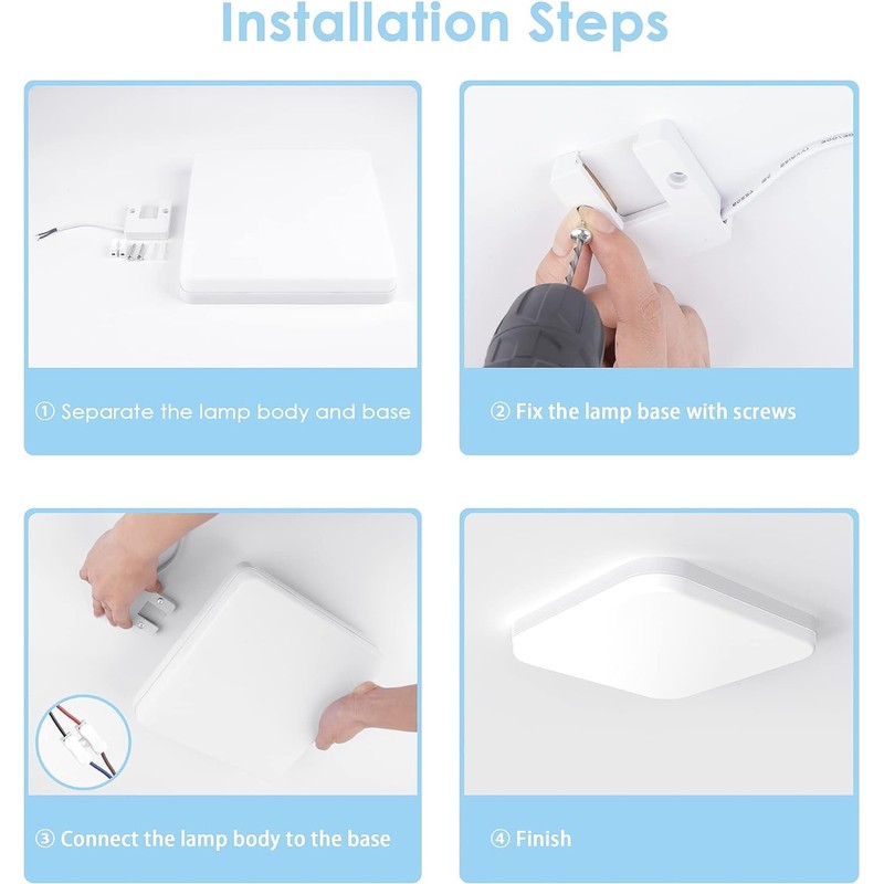 EASY EAGLE LED Ceiling Light Square: 6500 K Ceiling Light