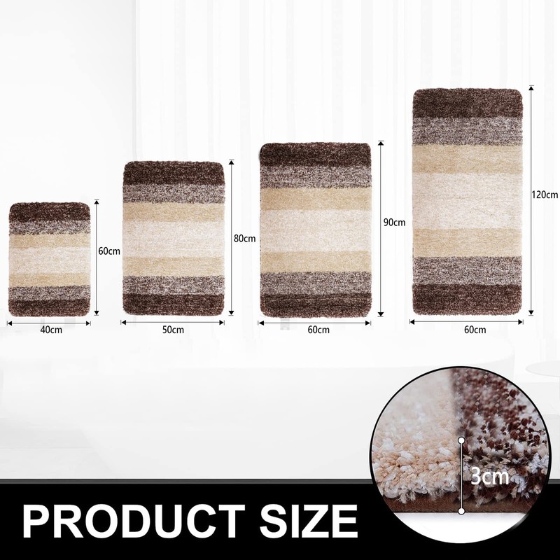 smiry Microfiber Bath Mat, 50 x 75 cm, Non-Slip Super