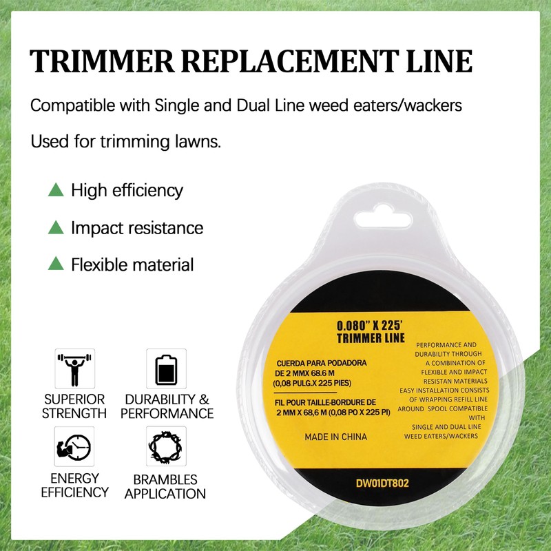 DWO1DT802 Trimmer Line for DE-Walt 225-Foot by 0.080-Inch