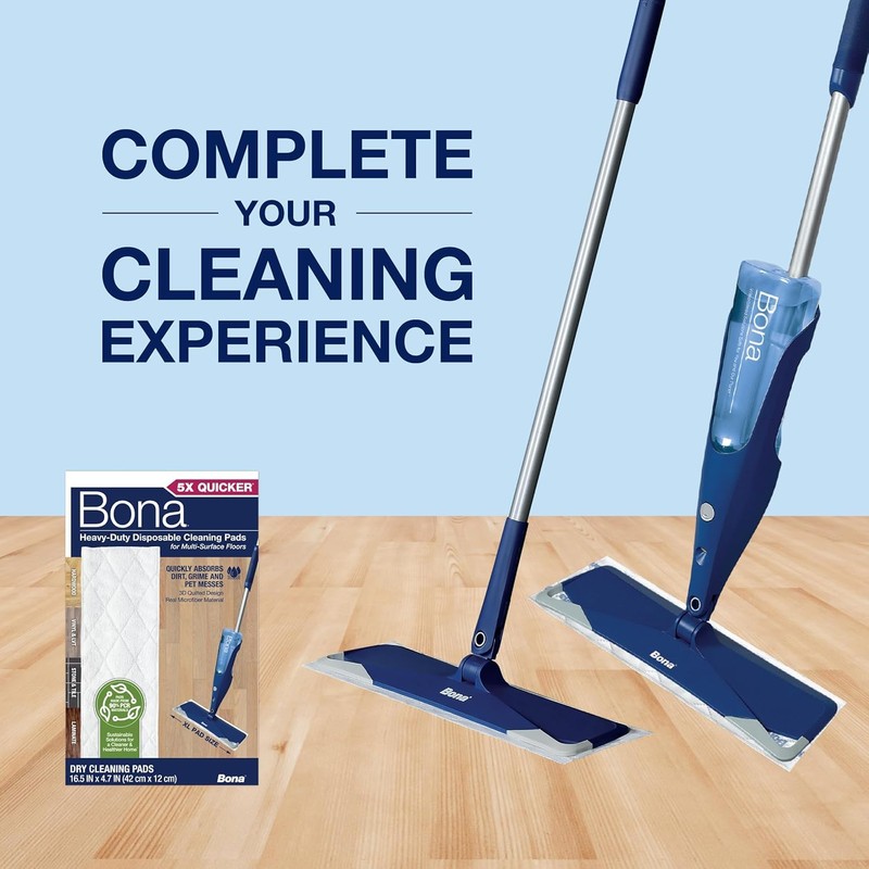 Bona Multi-Surface Floor Cleaning Pads - 18 Refills - Heavy-Duty,