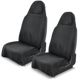 Fizentia Car Seat Towel,2-Pack Sweat Car Seat Cover Towel,Waterproof Towel Seat Covers for Cars(Black,2-Pcs)