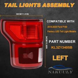 Nakuuly LED Tail Light with Blind Spot Compatible With Ford F150 2018 2019 2020 Left Driver Side Taillight Rear Brake Lamp Signal Assembly # ‎KL3Z13405B (Module NOT Included)