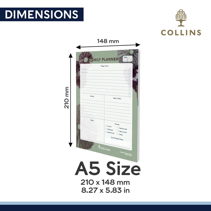 Collins Flourish A5 Daily Desk Pad - To Do List