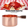 Sauce Pan Wooden Handle Rose Gold Stainless Steel Sauce Pot