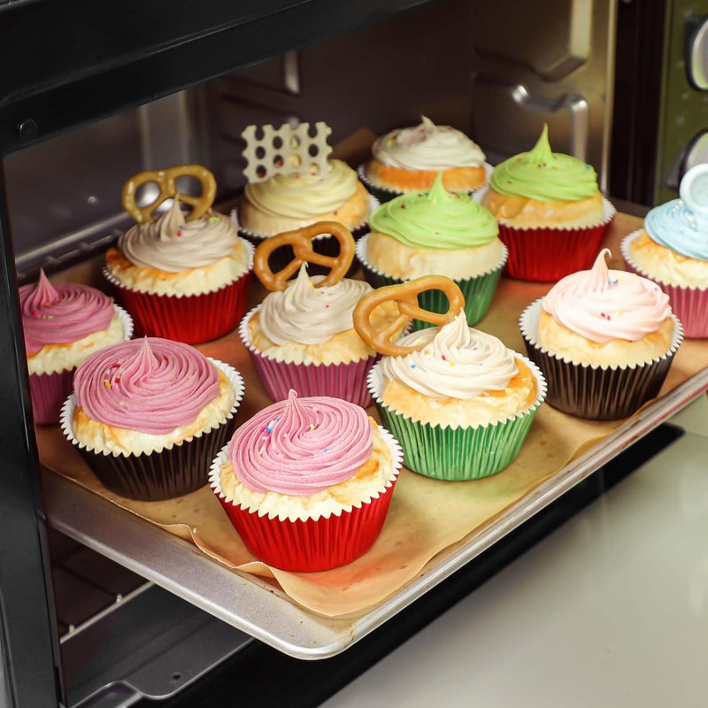 Caperci Pink Foil Cupcake Muffin Liners Standard Size Baking Cups