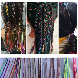 Braids, hair tie extensions, dreadlocks, Pippi Longstocking hair, glitter / 블레이즈 헤어 끈 붙임머리 레게머리 삐삐 머리 빤짝이