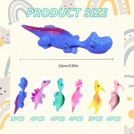 TONGXIYU Pack of 20 Slingshot Dinosaur Toys, Slingshot Dinosaur Finger Toys, Funny Flying Dinosaur, Party Toy for Children, Gift, Random Colour