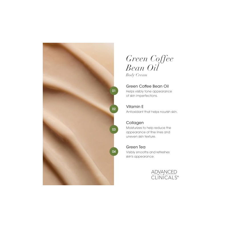 Advanced Clinicals Green Coffee Bean Oil Thermo-firming Cream (Two -