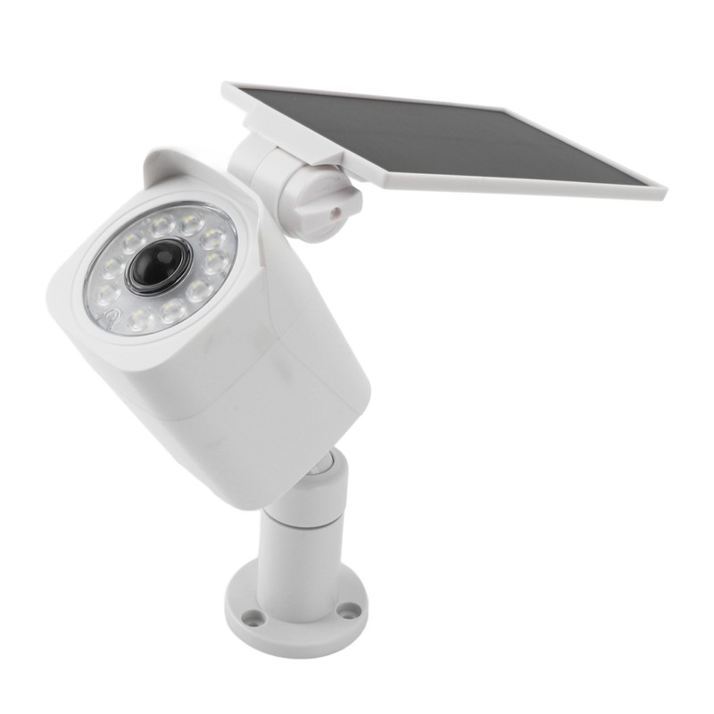 Solar Powered Fake Security Camera with Light IP65 Waterproof Simulated