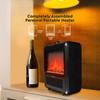 Comfort Zone 1,200W Electric Mini Fireplace Space Heater with Realistic