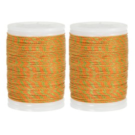 MECCANIXITY Archery Recurve Bow String Serving Thread 120 Yard / 110 m Nylon Bowstring for Recurve Bow Compound Tying Sight Nock Point (Orange/Green, Pack of 2)