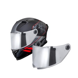 Helmet Visor for MT-V-28B Thunder 4 SV, Motorcycle Wind Protection Helmet Lens Visor Full Face Helmet Lenses Visor, Motorcycle Helmet Visor Accessories Replacement (Chrome Silver)