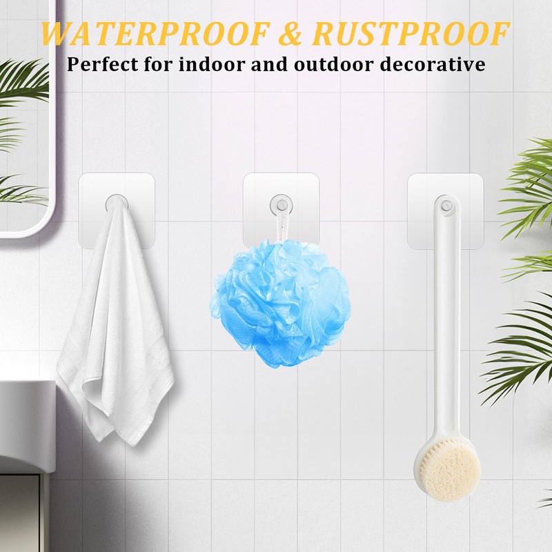 Quilax 20Pcs Adhesive Wall Mount Screw Hooks, No Trace Heavy