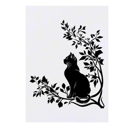 'Cat Sitting on Branch ' Temporary Tattoo - Water Resistant, Skin-Safe, Non-Toxic Transfer (TO00076155)