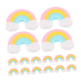 SEWACC 50pcs Mini Rainbow Erasers 1" x 0.7" Soft Paper Friendly Erasers for School Office Home Learning Colorful Fun Stationery Gift