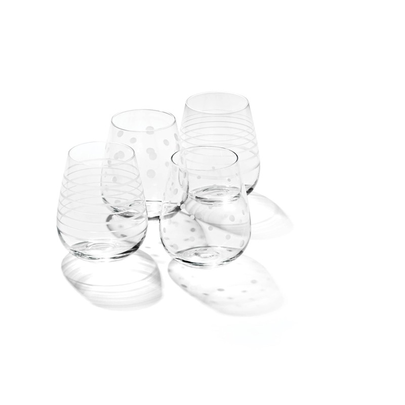 Oneida Mingle Stemless Wine Glasses, Set of 4, 4 Count,